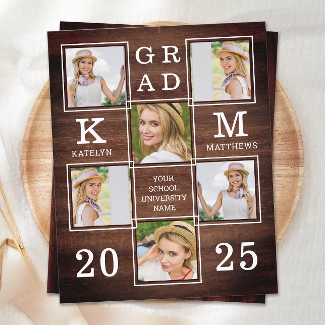 Rustic 6 Photo Collage Wood Budget Studenten (Skapare uppladdad)