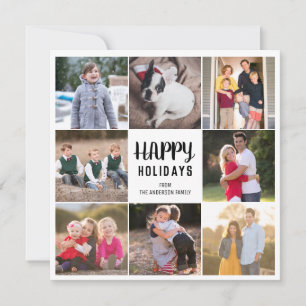 Rustic 8 Photo Glad helg Guld Gingham Play Julkort