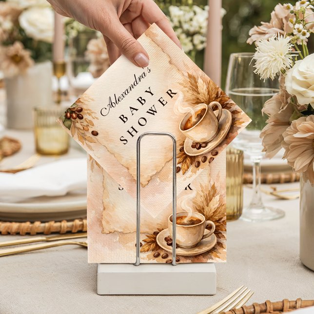 Rustic A Baby Is Brewing Coffee Baby Shower Pappersservett (Skapare uppladdad)