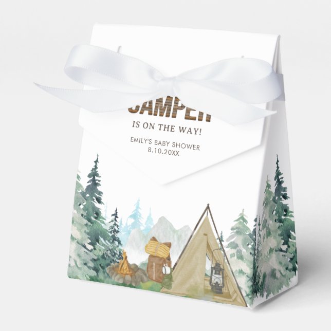 Rustic A Little Camper Baby Shower Presentaskar (Framsidan Sidan)