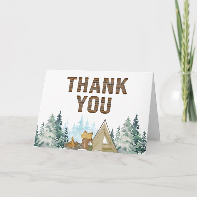 Rustic A Little Camper Baby Shower Tack Kort (Framsida)