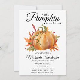 Rustic A Little Pumpkin Fall Baby Shower Inbjudningar