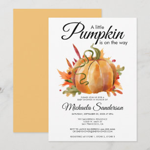 Rustic A Little Pumpkin Fall Baby Shower Inbjudningar