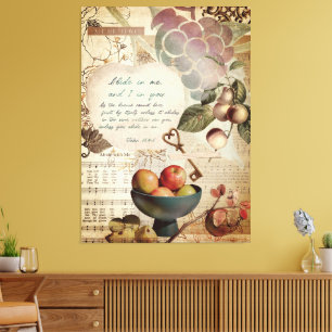 Rustic Abide i Me Fruitful Faith Poster Canvastryck
