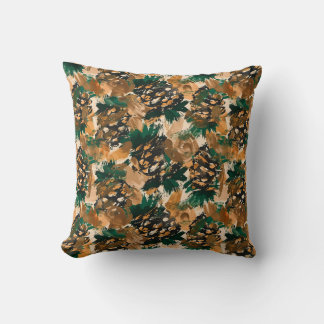 Rustic Abstrakt Watercolor Pinecones Kudde