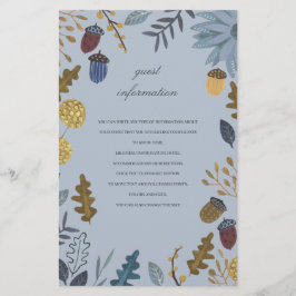 Rustic acorn löv faller bröllopsgästinformation