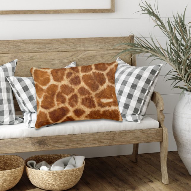 rustic african mode safari animal giraffe print prydnadskudde (Skapare uppladdad)