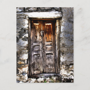 Rustic Ages Land Cottage Wooden Doorway Vykort