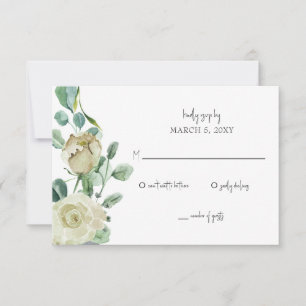 Rustic Airy Botanical Neutralt Blommigt Bröllop OSA Kort