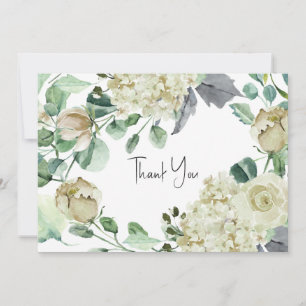 Rustic Airy Botanical Neutralt Blommigt Bröllop Tack Kort