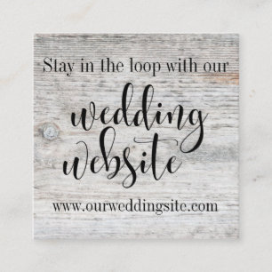 Rustic Åldras Grått Wood & Script Bröllop webbplat Tilläggskort