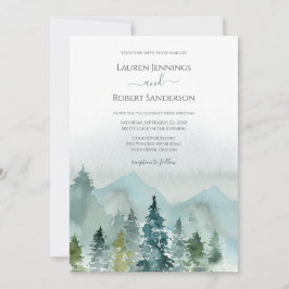 Rustic allt i ett berg på destinationsbröllop inbjudningar