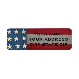 Rustic American Flagga Adressetiketters Returadress Etikett