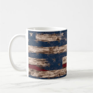 Rustic American Flagga Classic Mugg