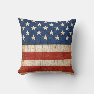 Rustic American Flagga Dekorativ kudde