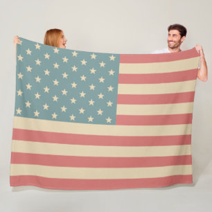Rustic American Flagga Fleece Blanket Gift
