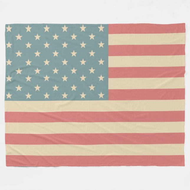 Rustic American Flagga Fleece Blanket Gift (Framsidan (Horisontell))