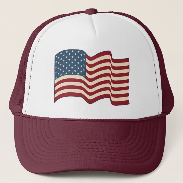 Rustic American Flagga Hat Keps (Framsida)