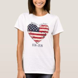 Rustic American Flagga Heart America är i mitt hjä T Shirt