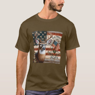 Rustic American Flagga Hjort "Patriot Pops" Huntin T Shirt