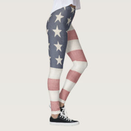 Rustic American Flagga Leggings