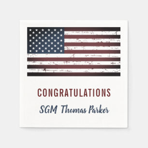 Rustic American Flagga Military Pension Party Pappersservett