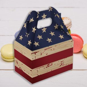 Rustic American Flagga Military Stars och stripes Presentaskar