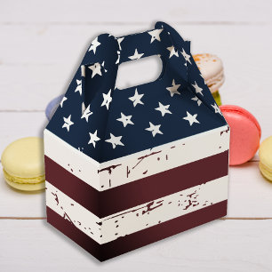 Rustic American Flagga Stars och stripes Presentaskar