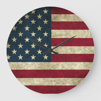 Rustic American Flagga-stilerad klocka