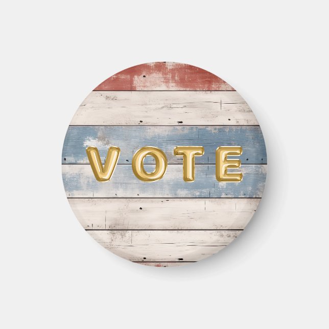 Rustic Americana Wood Plank Vote Magnet (Framsidan)