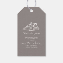 Rustic Ametyst Grått Barn Farm Bröllop Tack Presentetikett