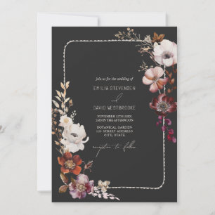 Rustic Anemone Hand plockade Scalloped Blommigt Br Inbjudningar