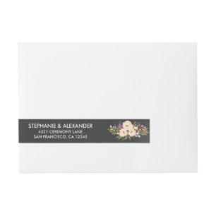Rustic Anemones Chalkboard Etikettband