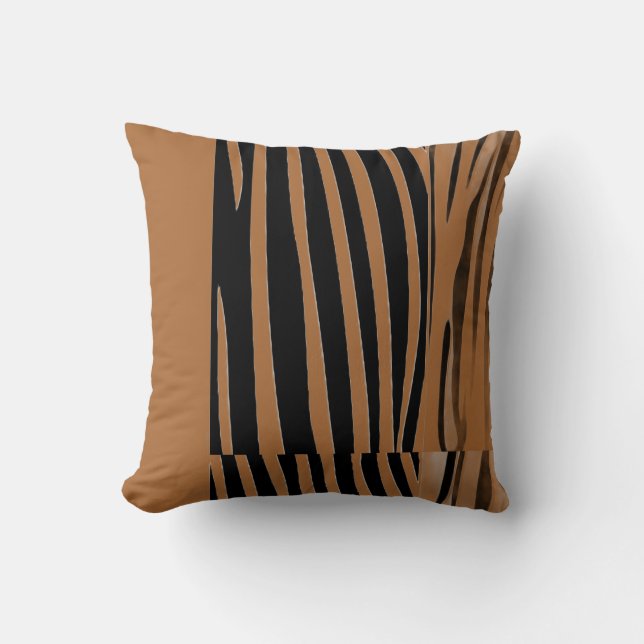 Rustic Animal Patchwork Zebra Rand Pillow Kudde (Framsida)