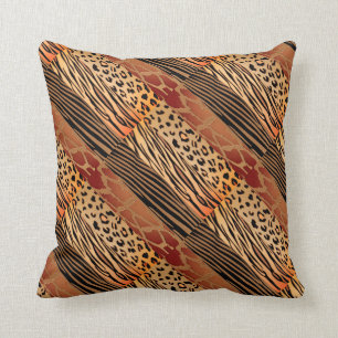 Rustic Animal Patchwork Zebra Rand Pillow Kudde