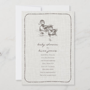 Rustic Ankor Doodle Neutralt Baby Shower Inbjudningar