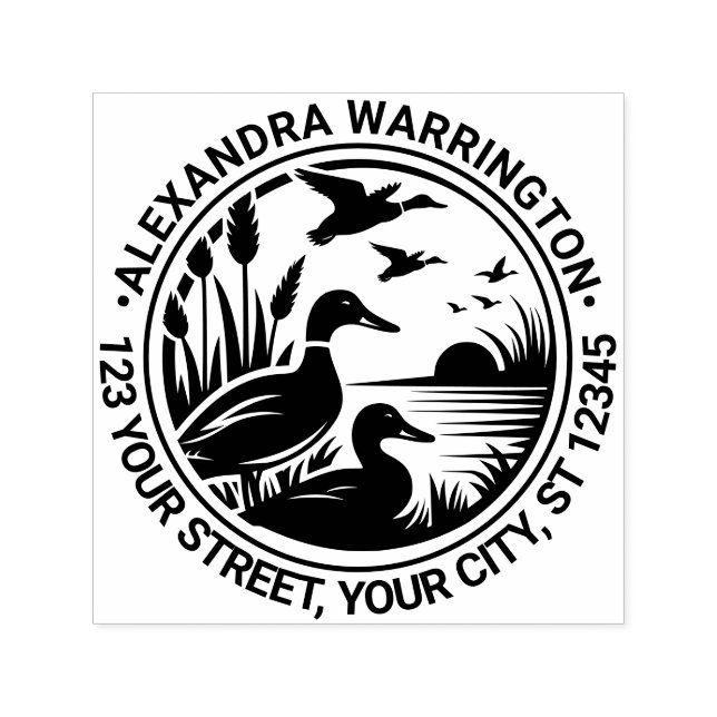 Rustic Ankor i Returadressen Reeds Namn Självfärgande Stämpel (Design)