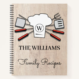 Rustic Anpassningsbar Family Namn & Monogram Cookb