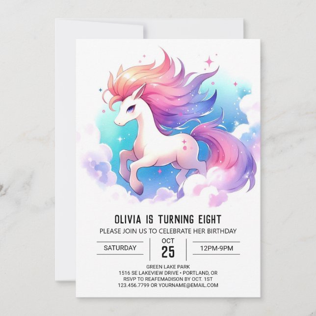 Rustic Anpassningsbar Horse Birthday Inbjudningar (Framsida)
