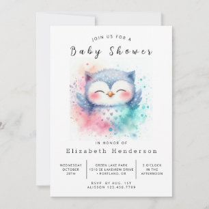 Rustic Anpassningsbar Uggla Baby Shower Inbjudningar