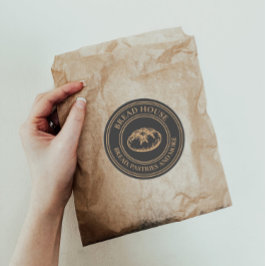 Rustic Anthrazit Bakery Baked Goods Bread Sticker Runt Klistermärke