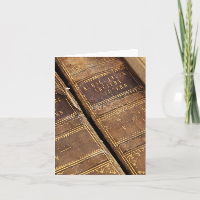 Rustic Antique Bokar Blank Notecards Kort (Framsida)