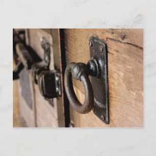 Rustic Antique Door Drag and Latch Vykort