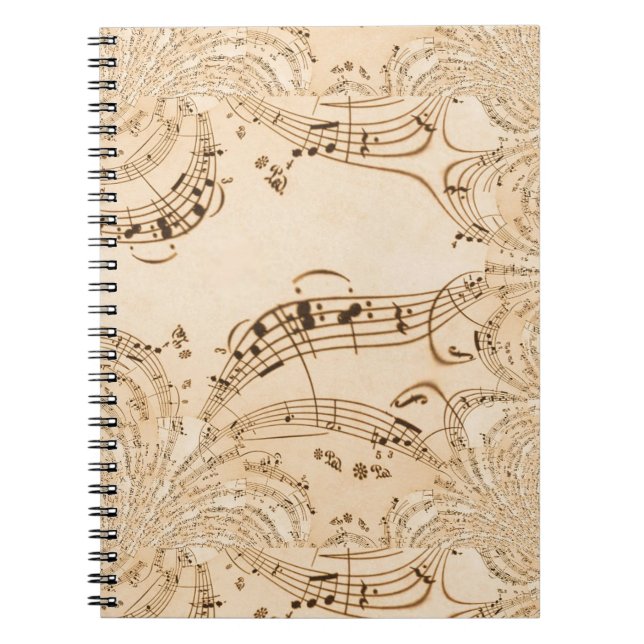 Rustic Antique Musik noter Anteckningsbok (Framsidan)