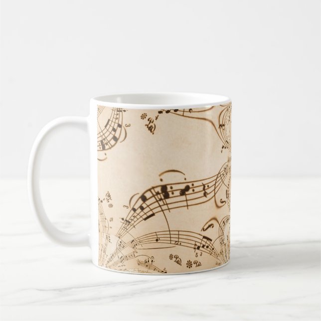 Rustic Antique Musik noter Kaffemugg (Vänster)