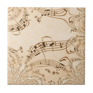 Rustic Antique Musik noter Kakelplatta