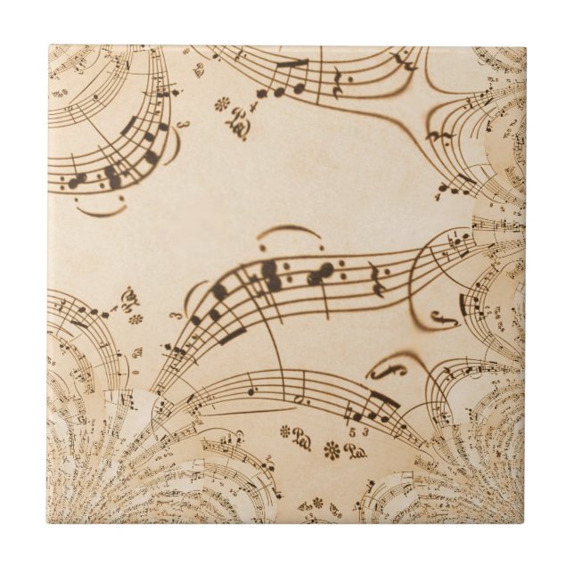 Rustic Antique Musik noter Kakelplatta (Framsidan)