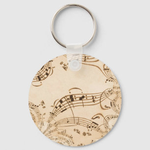 Rustic Antique Musik noter Nyckelring
