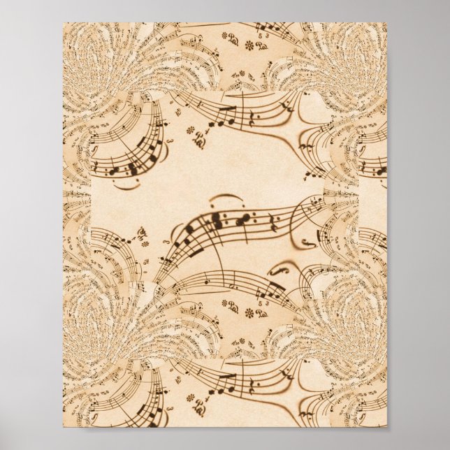 Rustic Antique Musik noter Poster (Framsidan)