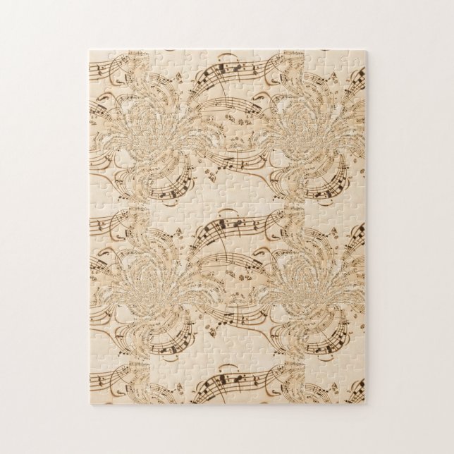 Rustic Antique Musik noter Pussel (Vertikal)